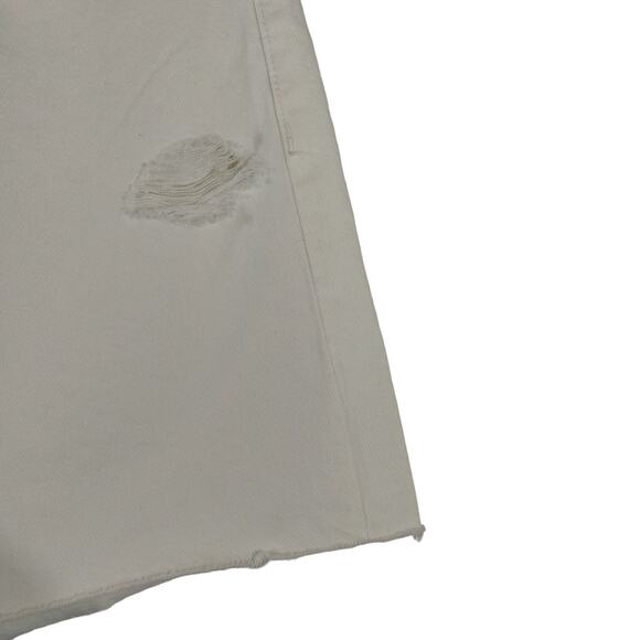 E Hudson Los Angeles Women's White Lori High Rise Denim Shorts NWT Plus Size 32 - Picture 3 of 10